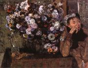 Edgar Degas, A Woman seated beside a vase of flowers